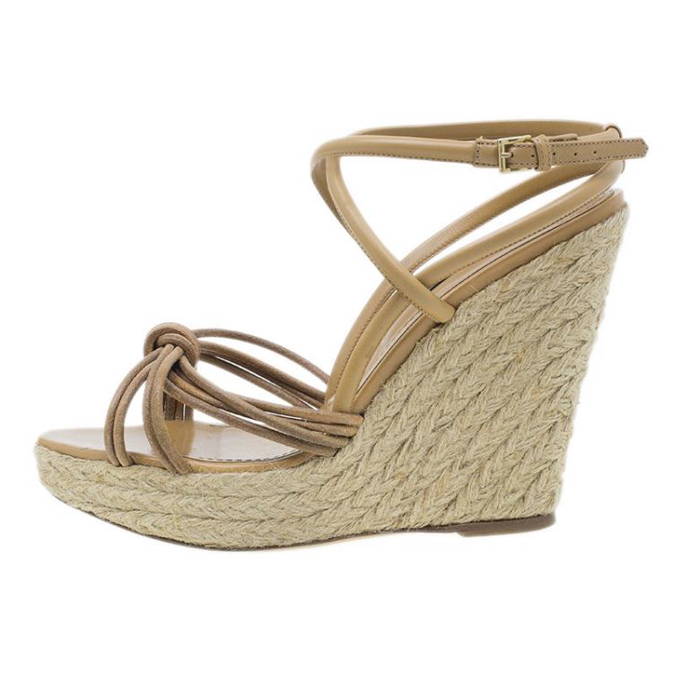 Summer Glamour: Burberry Knotted Espadrille Wedge Sandals