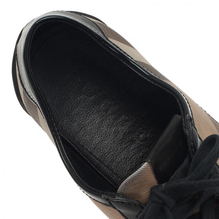 Pre Owned Burberry Novacheck Canvas and Leather Sneakers Size 39 