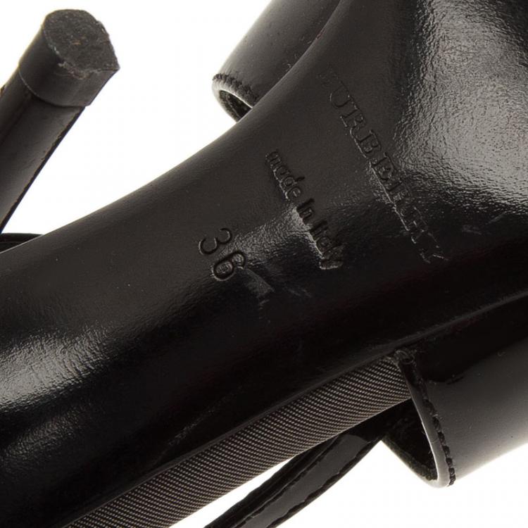 Pre Owned Burberry Black Leather Brit Check Buckle Detail Strappy Sandals Size 36