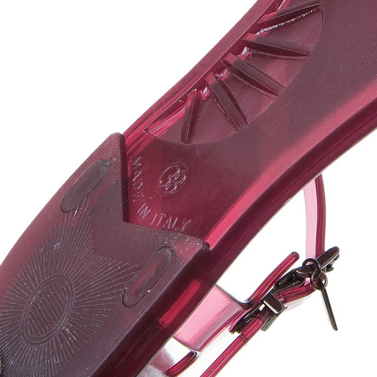 Pre Owned Burberry Burgundy Jelly Thong Sandals Size 38