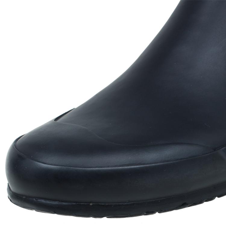 Pre Owned Burberry Black NovaCheck Detail Belted Rain Boots Size 38