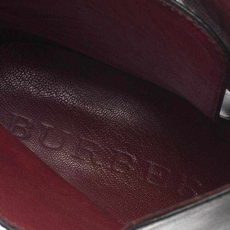 Pre Owned Burberry Black Leather Buckle Ankle Boots Size 38.5
