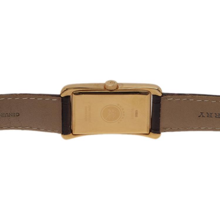 Pre Owned Burberry Grey Gold-Plated Stainless Steel BU3001 Women's Wristwatch 20MM