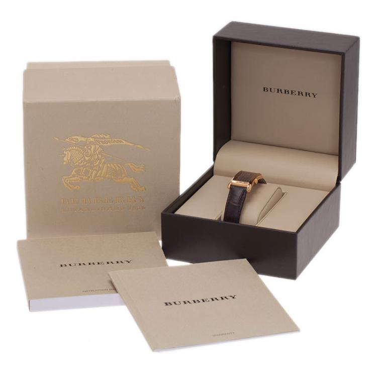 Pre Owned Burberry Grey Gold-Plated Stainless Steel BU3001 Women's Wristwatch 20MM