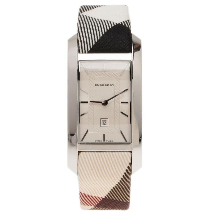 Pre Owned Burberry Cream Stainless Steel BU1050 Women's Wristwatch 25MM