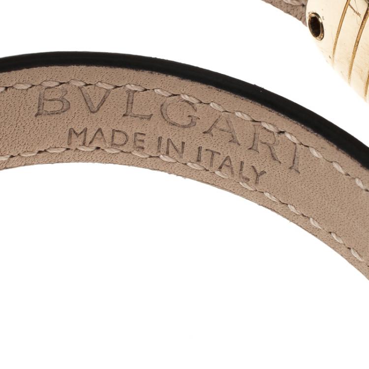 Pre Owned Bvlgari Red Serpenti Forever Leather Bracelet Small