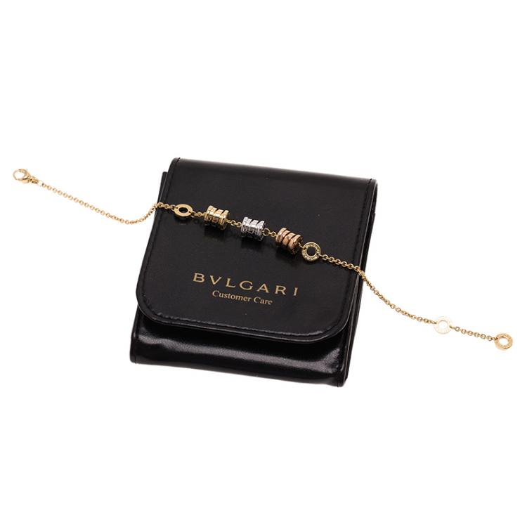 Pre Owned Bvlgari B.ZERO1 3-Elements 18K Yellow, White and Pink Gold Soft Bracelet 
