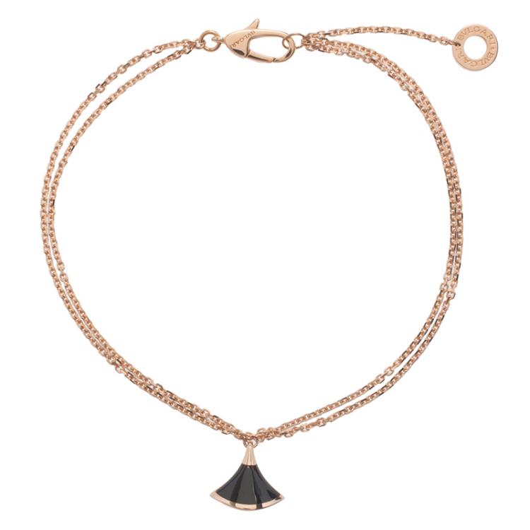 Pre Owned Bvlgari Divas' Dream Onyx Rose Gold Bracelet 
