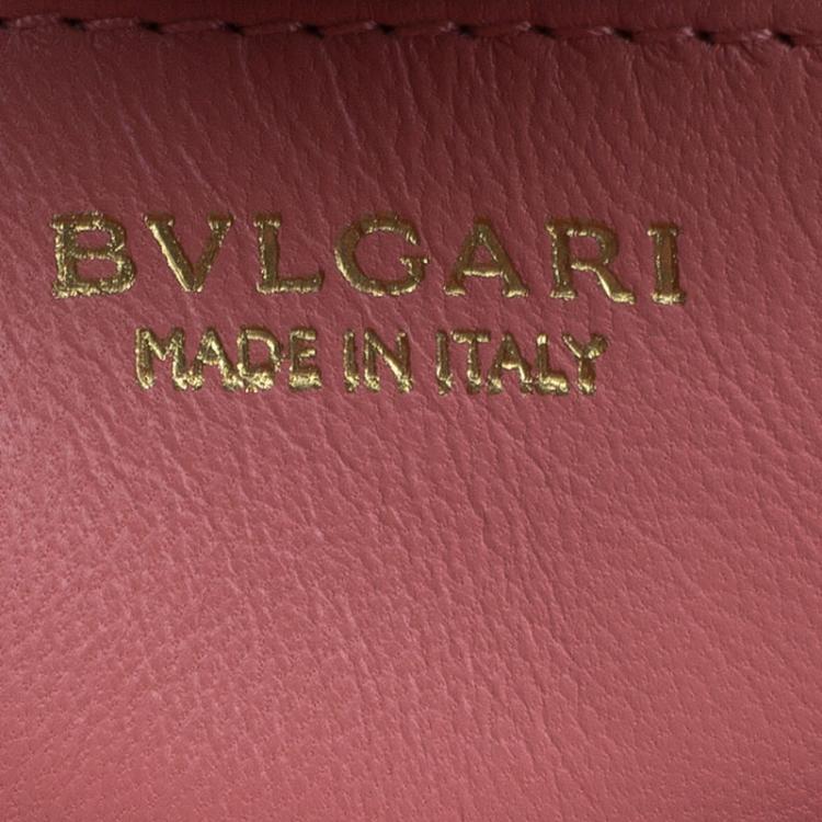 Pre Owned Bvlgari Burgundy/Grey Leather Medium Icona Tote