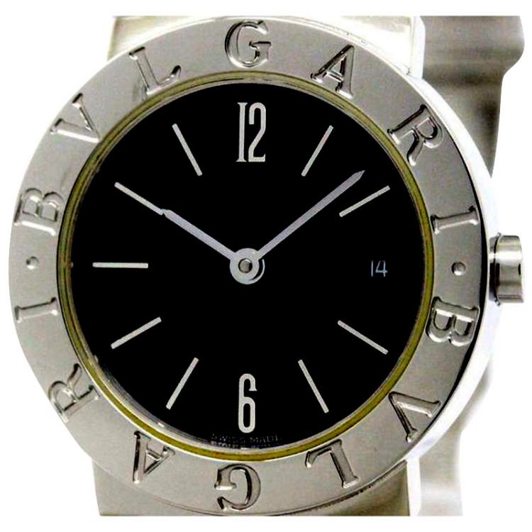 Pre Owned Bvlgari Black Stainless Steel Bvlgari-Bvlgari Women's Wristwatch 26MM