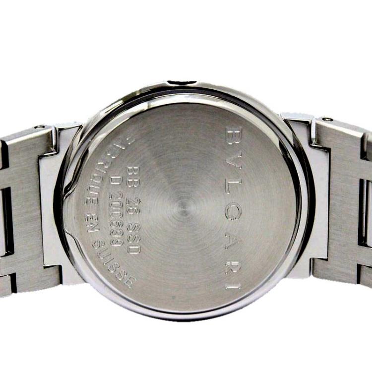 Pre Owned Bvlgari Black Stainless Steel Bvlgari-Bvlgari Women's Wristwatch 26MM