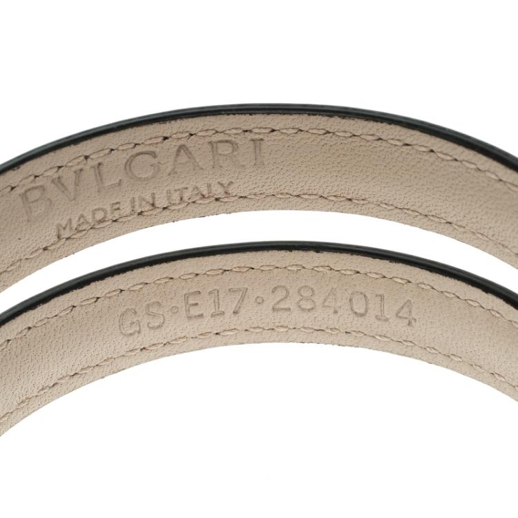 Pre Owned Bvlgari Serpenti Forever Antique Bronze Leather Multi-coiled Rigid Bracelet 