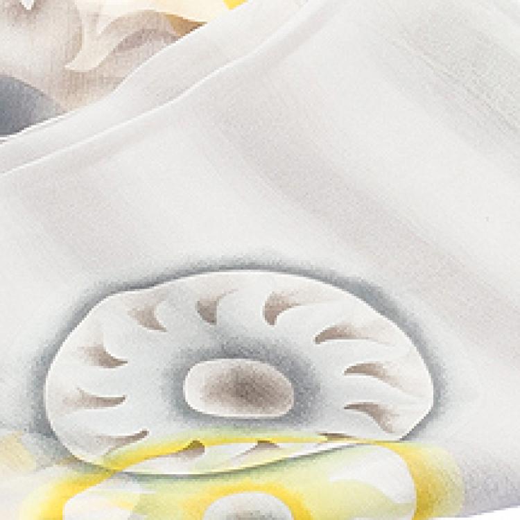 مملوكة مسبقًا Bvlgari Grey Printed Silk Chiffon Stole