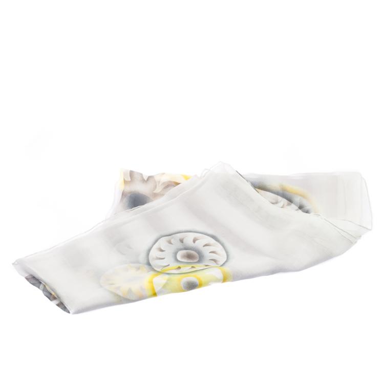 مملوكة مسبقًا Bvlgari Grey Printed Silk Chiffon Stole