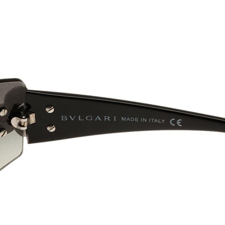 Pre Owned Bvlgari Black 6008 Shield Sunglasses