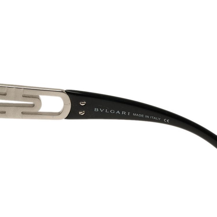 Pre Owned Bvlgari Black 6023B Strass Edge Shield Sunglasses