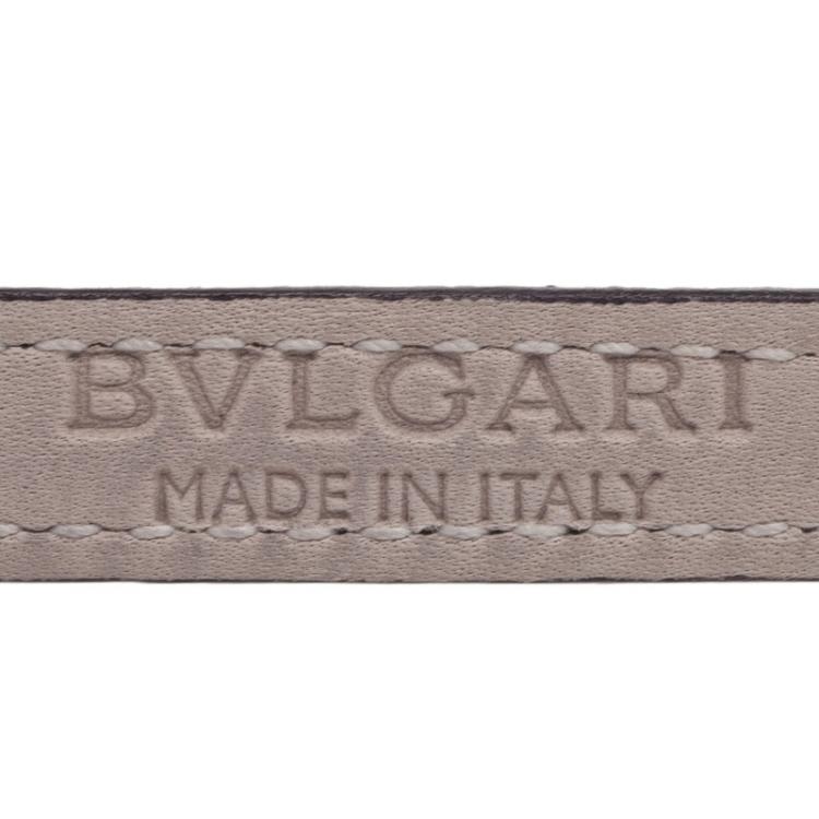 Pre Owned Bvlgari Serpenti Double Coiled Black Leather Bracelet