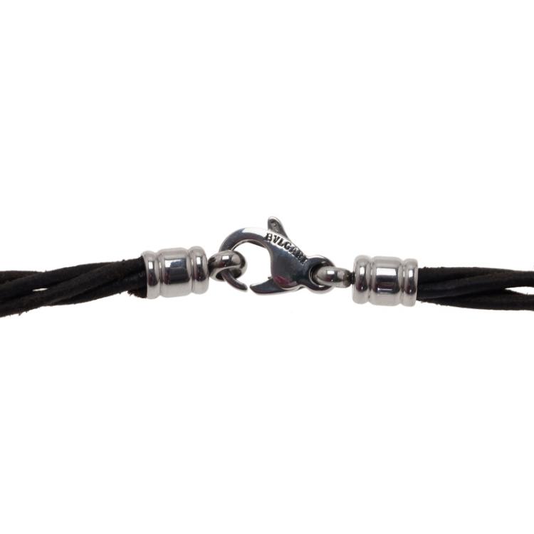 Pre Owned Bvlgari Brown Leather Cord Necklace