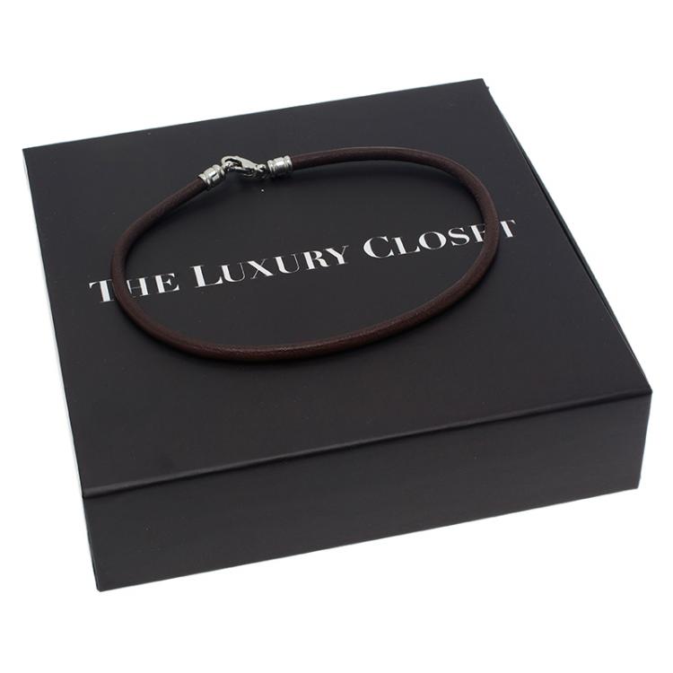 Pre Owned Bvlgari Brown Leather Cord Necklace