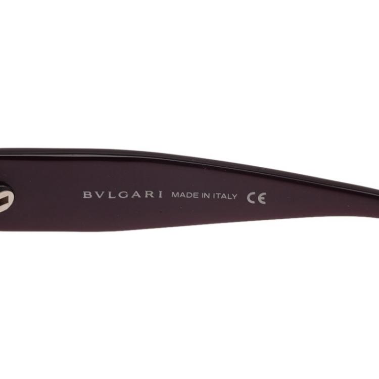 Pre Owned Bvlgari Purple 8010 Rectangle Sunglasses 