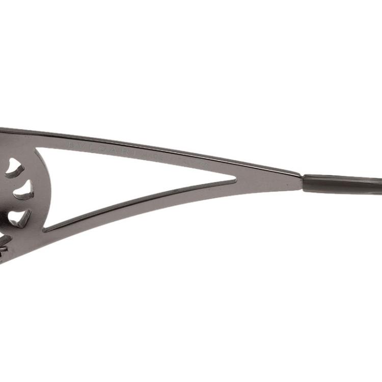 Pre Owned Bvlgari Black 657 Cutout Rectangle Sunglasses 