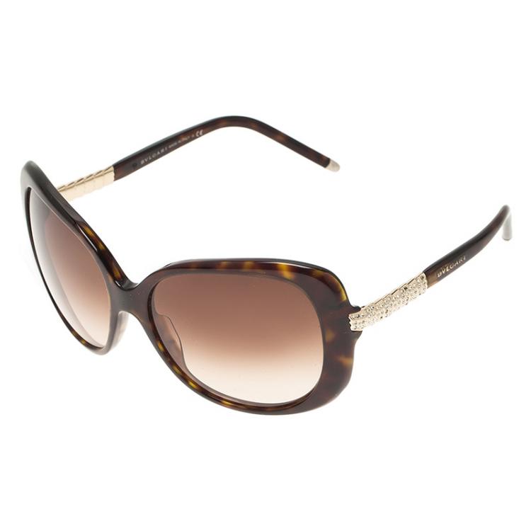 Pre Owned Bvlgari Tortoise 8105B Sunglasses 