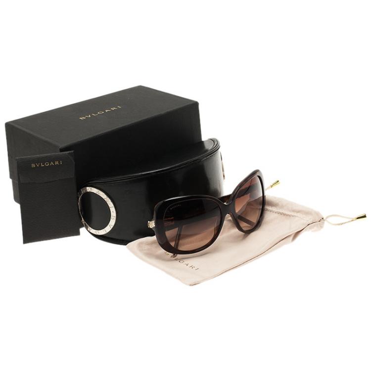 Pre Owned Bvlgari Tortoise 8105B Sunglasses 