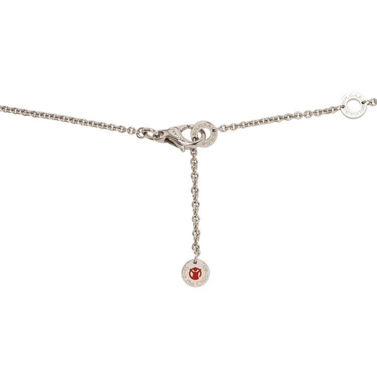 Pre Owned Bvlgari Save the Children Black Ceramic and Silver Pendant Necklace