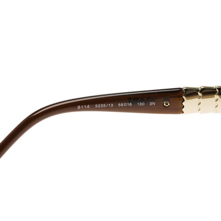 Pre Owned Bvlgari Brown 8114 Ruffle Serpenti Sunglasses