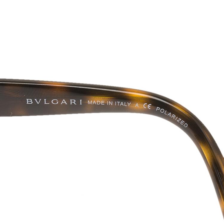 Pre Owned Bvlgari Tortoise Frame BV8151 Crystal Embellished Cat Eye Sunglasses