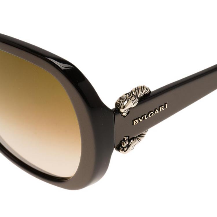 Pre Owned Bvlgari Brown Butterfly 8077 Sunglasses 