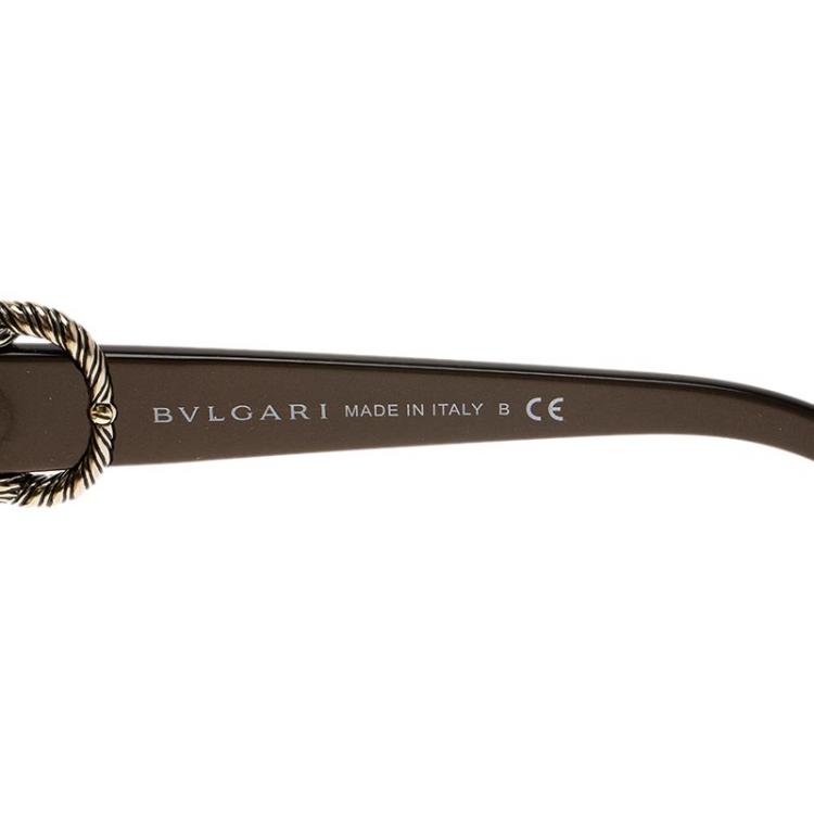 Pre Owned Bvlgari Brown Butterfly 8077 Sunglasses 