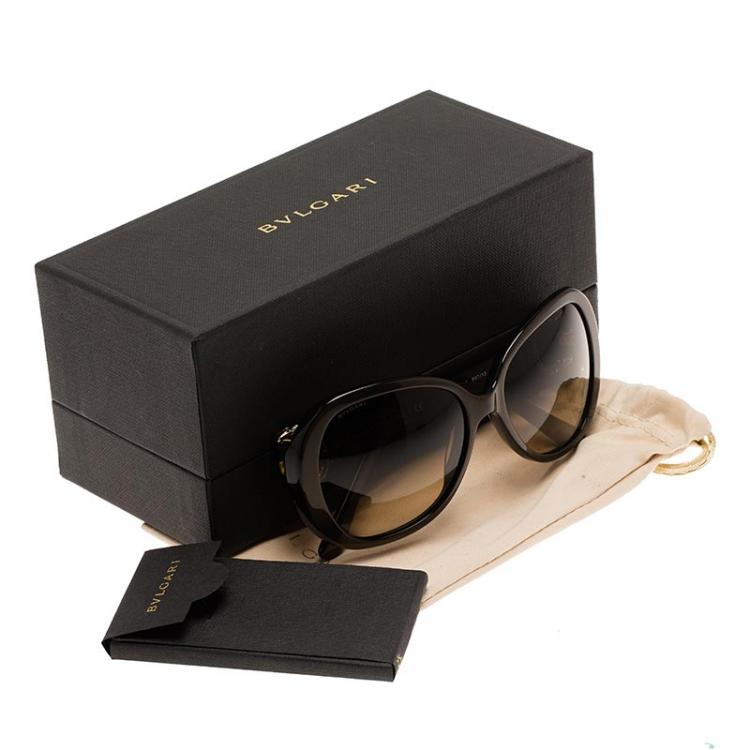Pre Owned Bvlgari Brown Butterfly 8077 Sunglasses 