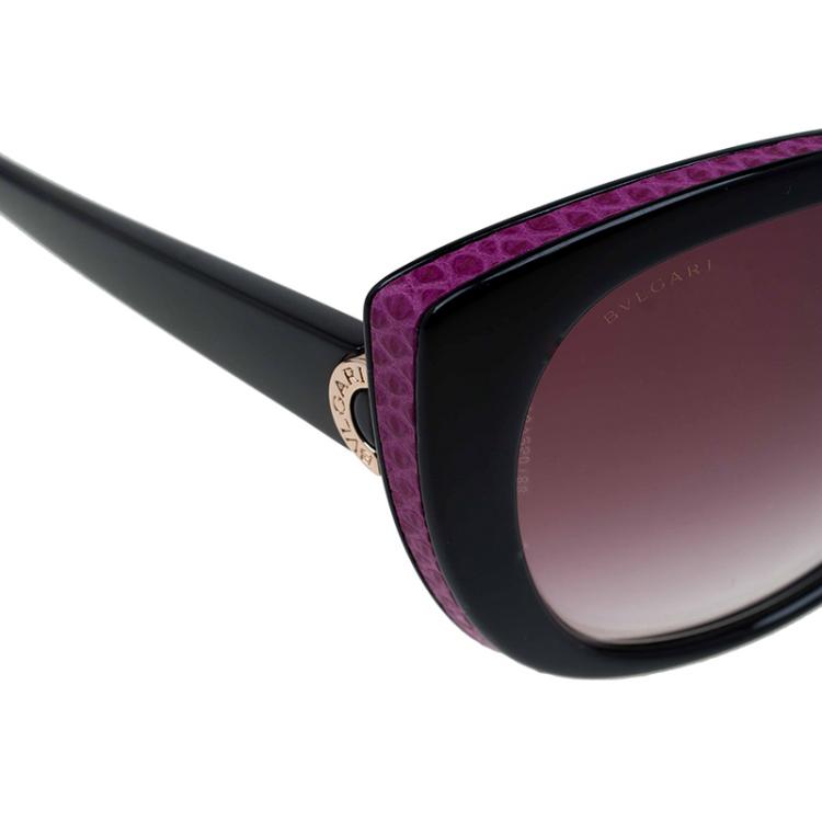 Pre Owned Bvlgari Purple and Black 8169-Q Cat Eye Sunglasses