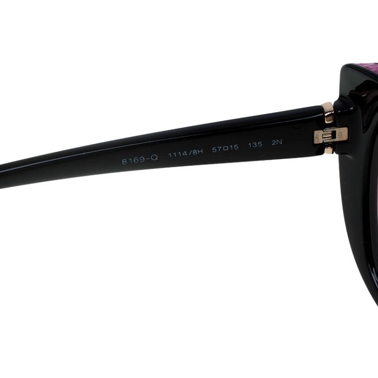 Pre Owned Bvlgari Purple and Black 8169-Q Cat Eye Sunglasses
