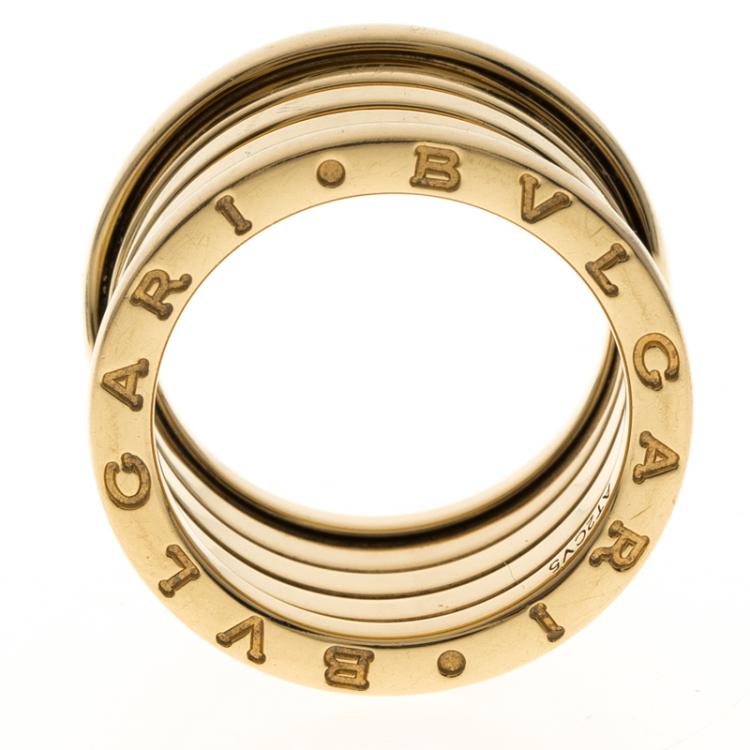 Pre Owned Bvlgari B.Zero1 4 Band 18K Yellow Gold Band Ring Size 54