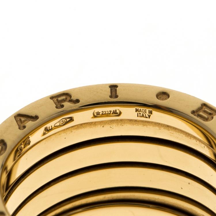 Pre Owned Bvlgari B.Zero1 4 Band 18K Yellow Gold Band Ring Size 54