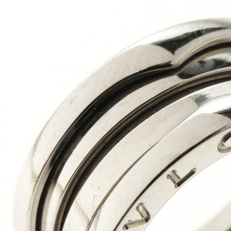 Pre Owned Bvlgari B.Zero1 3-Band White Gold Ring Size 49