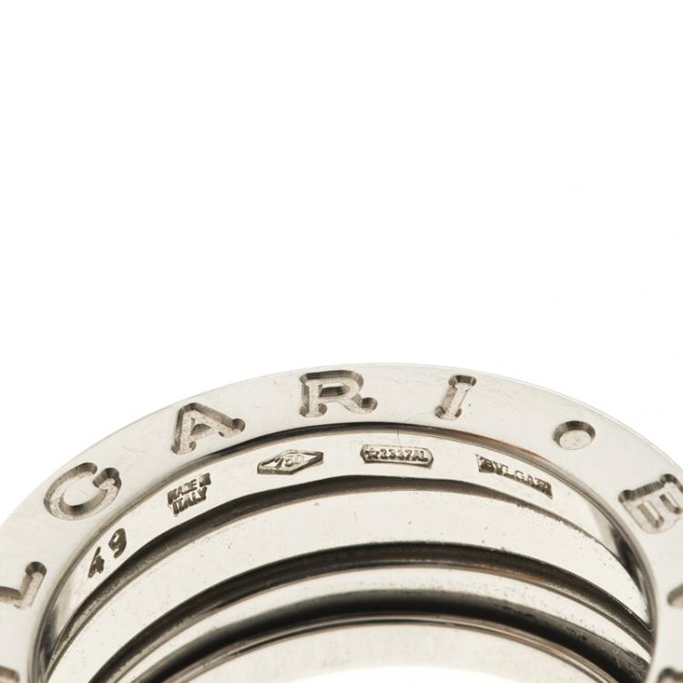 Pre Owned Bvlgari B.Zero1 3-Band White Gold Ring Size 49