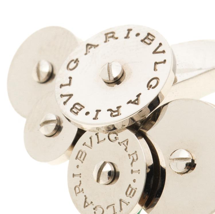 Pre Owned Bvlgari Cicladi White Gold Cocktail Ring Size 54.5