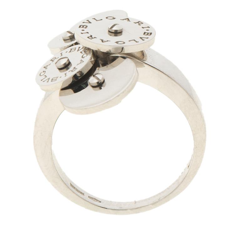 Pre Owned Bvlgari Cicladi White Gold Cocktail Ring Size 54.5