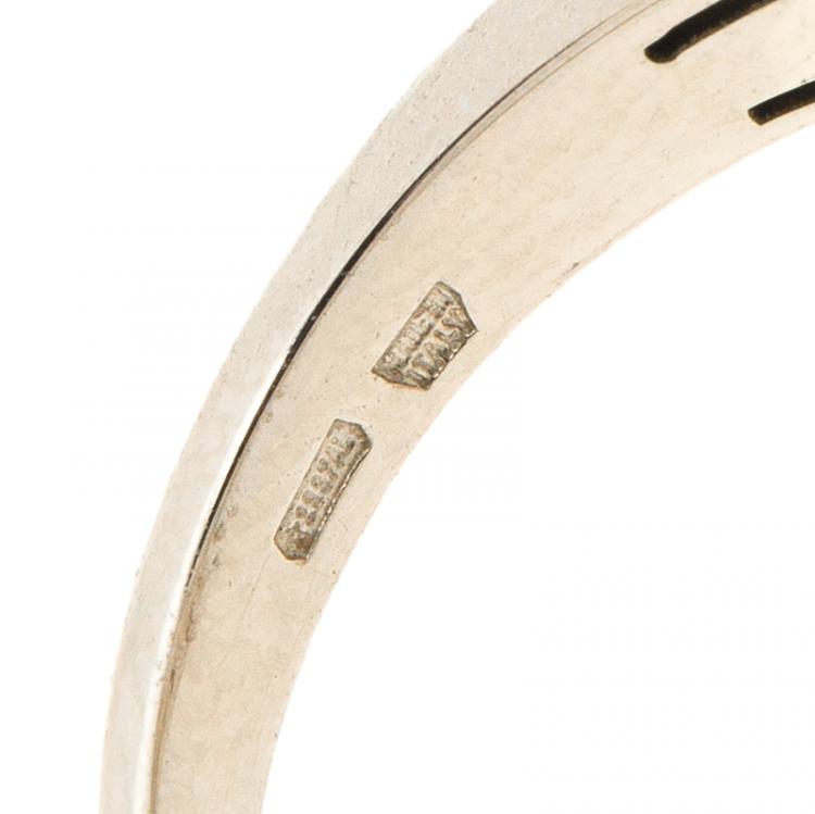 Pre Owned Bvlgari Cicladi White Gold Cocktail Ring Size 54.5