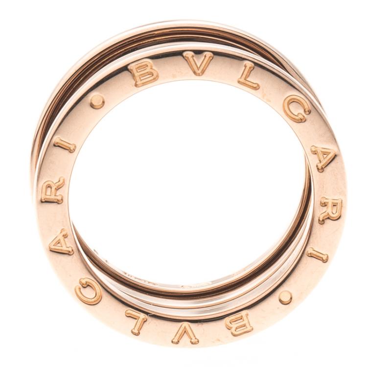 Pre Owned Bvlgari B.Zero1 3-Band 18k Rose Gold Ring Size 54