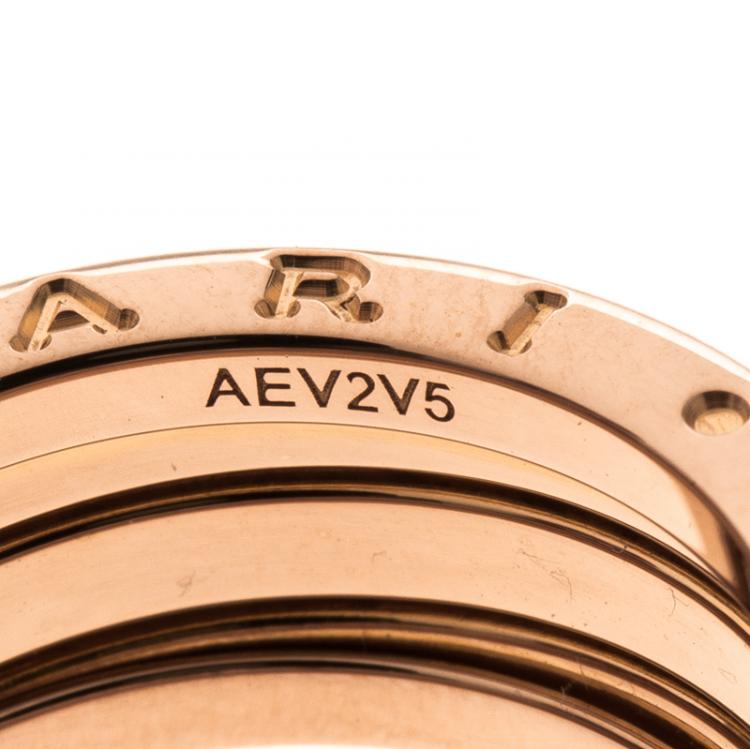 Pre Owned Bvlgari B.Zero1 3-Band 18k Rose Gold Ring Size 54