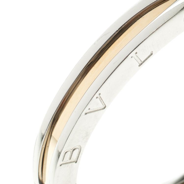Pre Owned Bvlgari B.Zero1 18k Rose Gold & Steel Bracelet 16cm