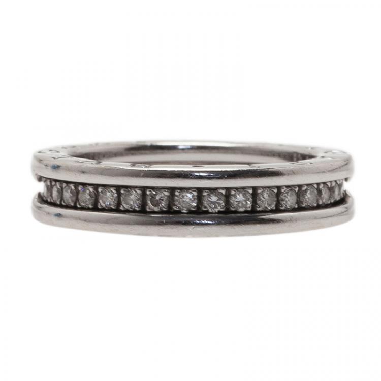Pre Owned Bvlgari B.Zero1 Diamond Band Ring Size 53