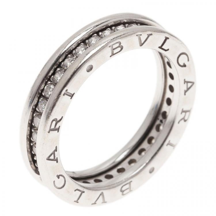 Pre Owned Bvlgari B.Zero1 Diamond Band Ring Size 53