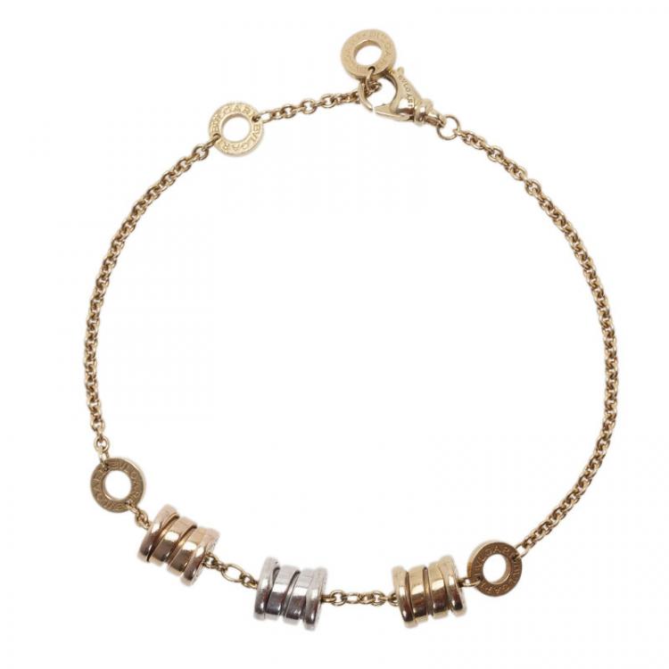 Pre Owned Bvlgari B.ZERO1 3-Elements 18K Yellow, White and Pink Gold Soft Bracelet