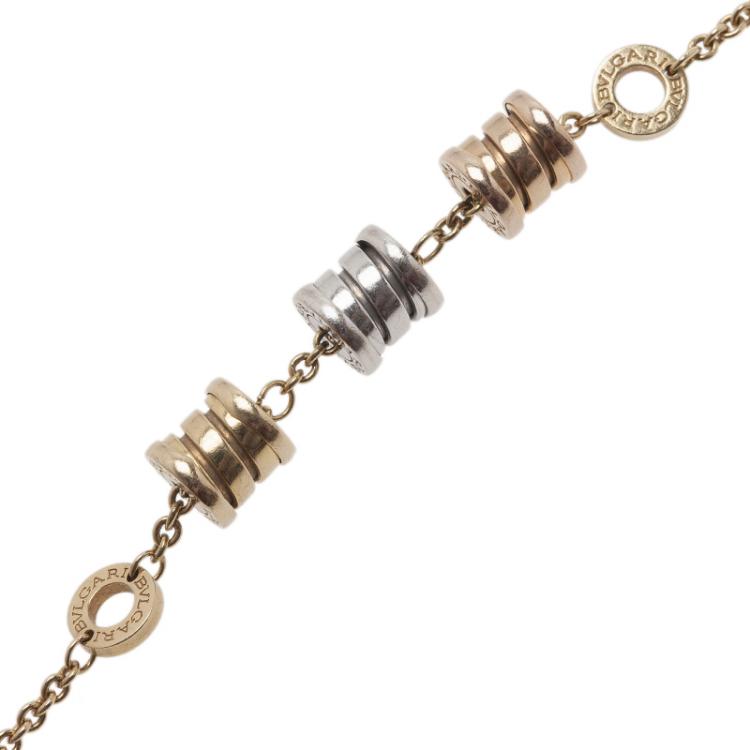 Pre Owned Bvlgari B.ZERO1 3-Elements 18K Yellow, White and Pink Gold Soft Bracelet
