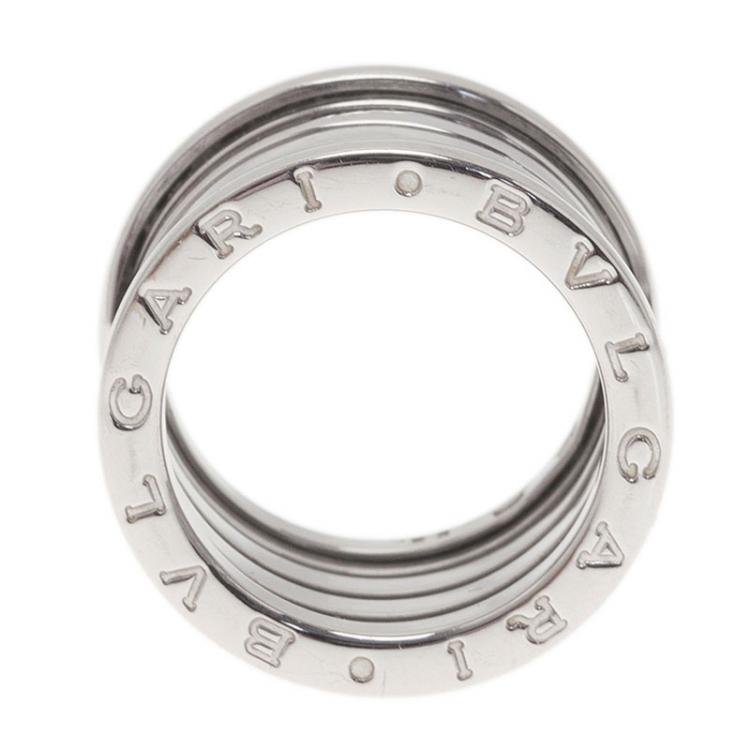 Pre Owned Bvlgari B.Zero1 4-Band 18K White Gold Ring Size 52